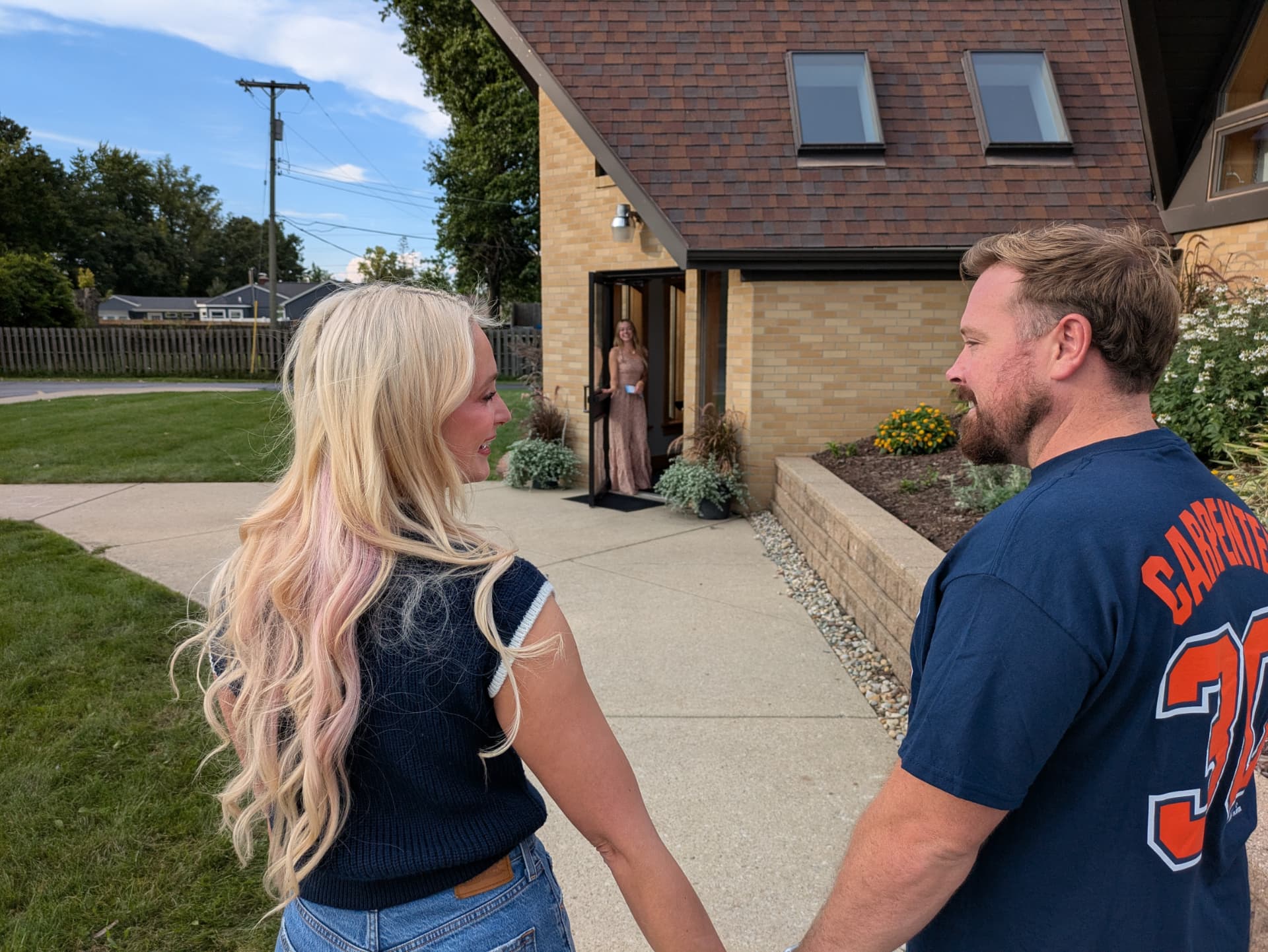 A couple arriving at the doors of The River Bible Church
