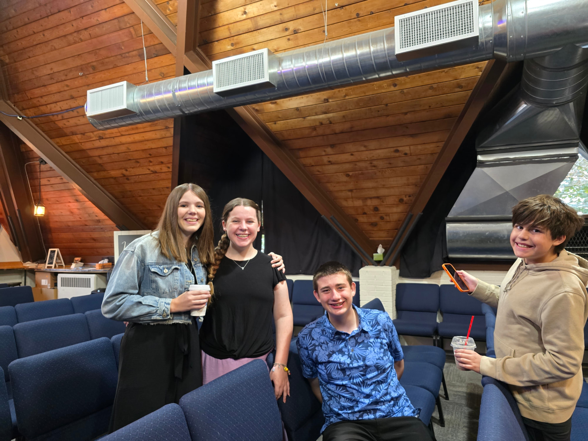 Students gather in the youth space at The River