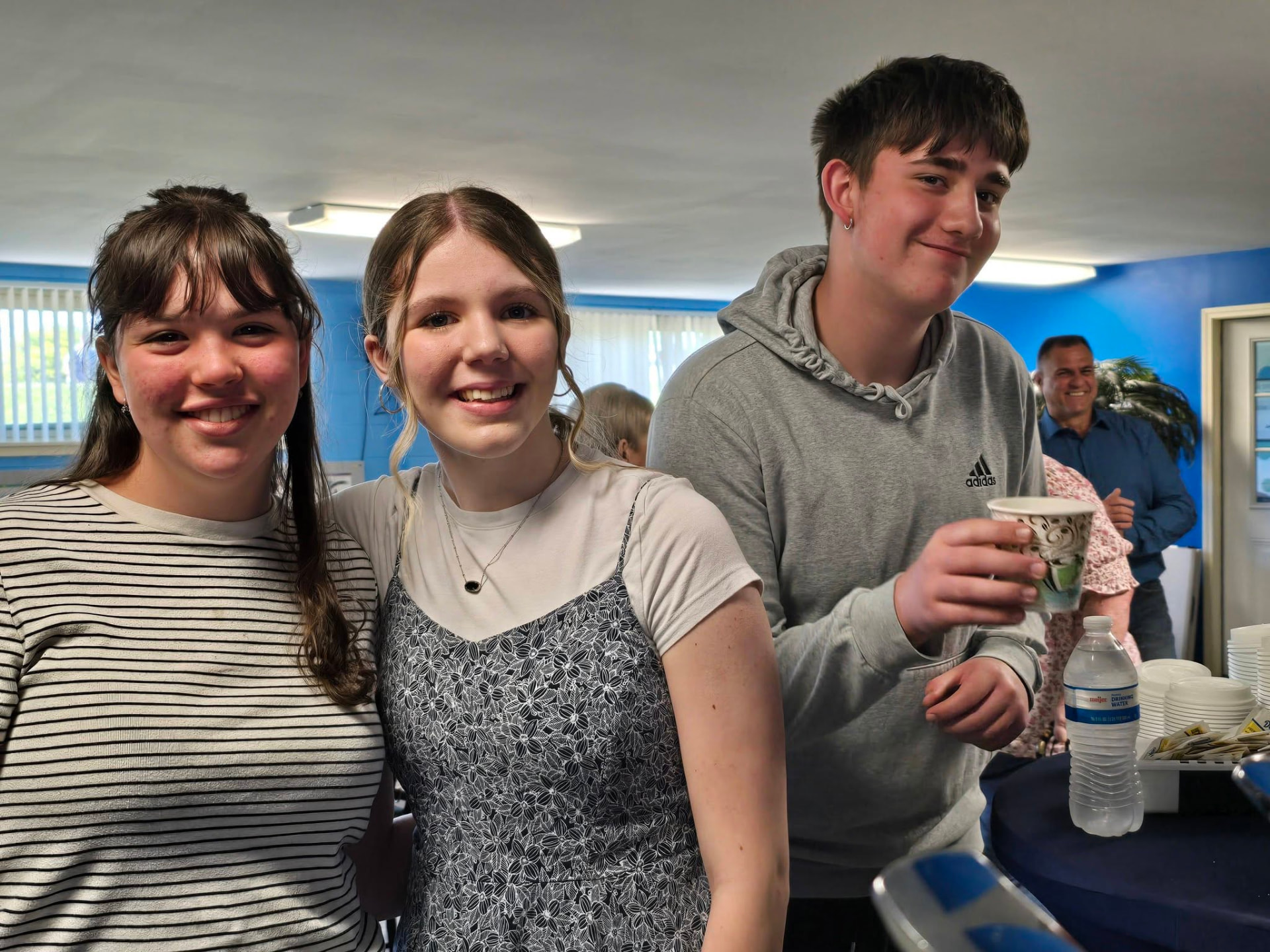 Students enjoying fellowship after service